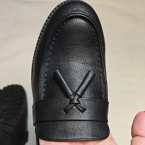 Womens Chunky Heel Clog Style Loafers - Picture 4 of 5